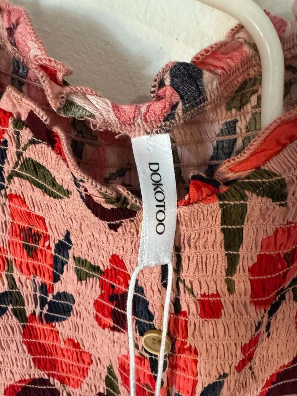 Dokotoo Floral Smocked Button Down Maxi Dress Size XL - Picture 3 of 8